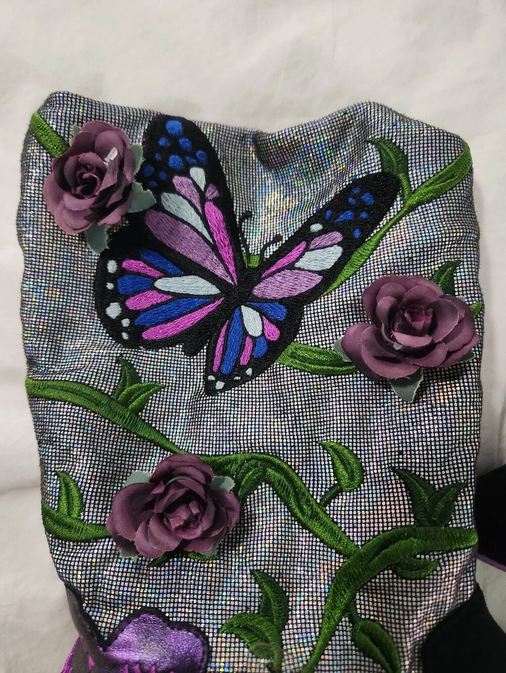 Irregular Choice Bloomin Fabulous Boots Size 39 Bees Butterflies Flowers